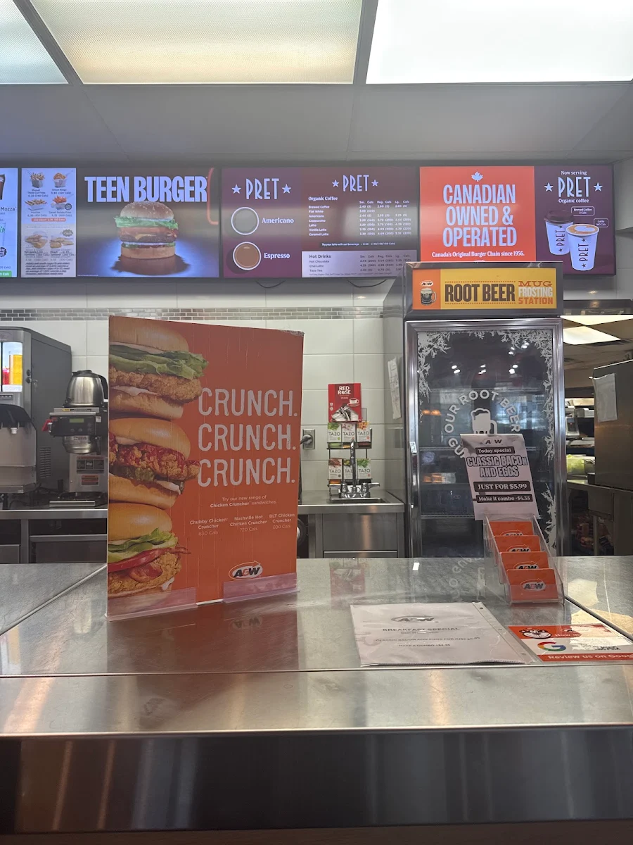 Menu, A&W Canada