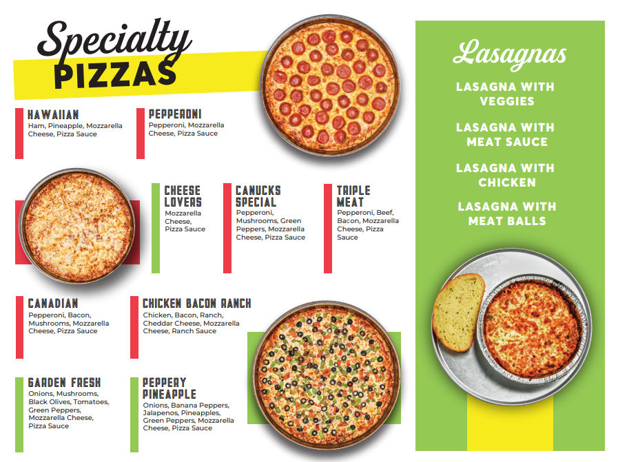 Menu, Pizza 64
