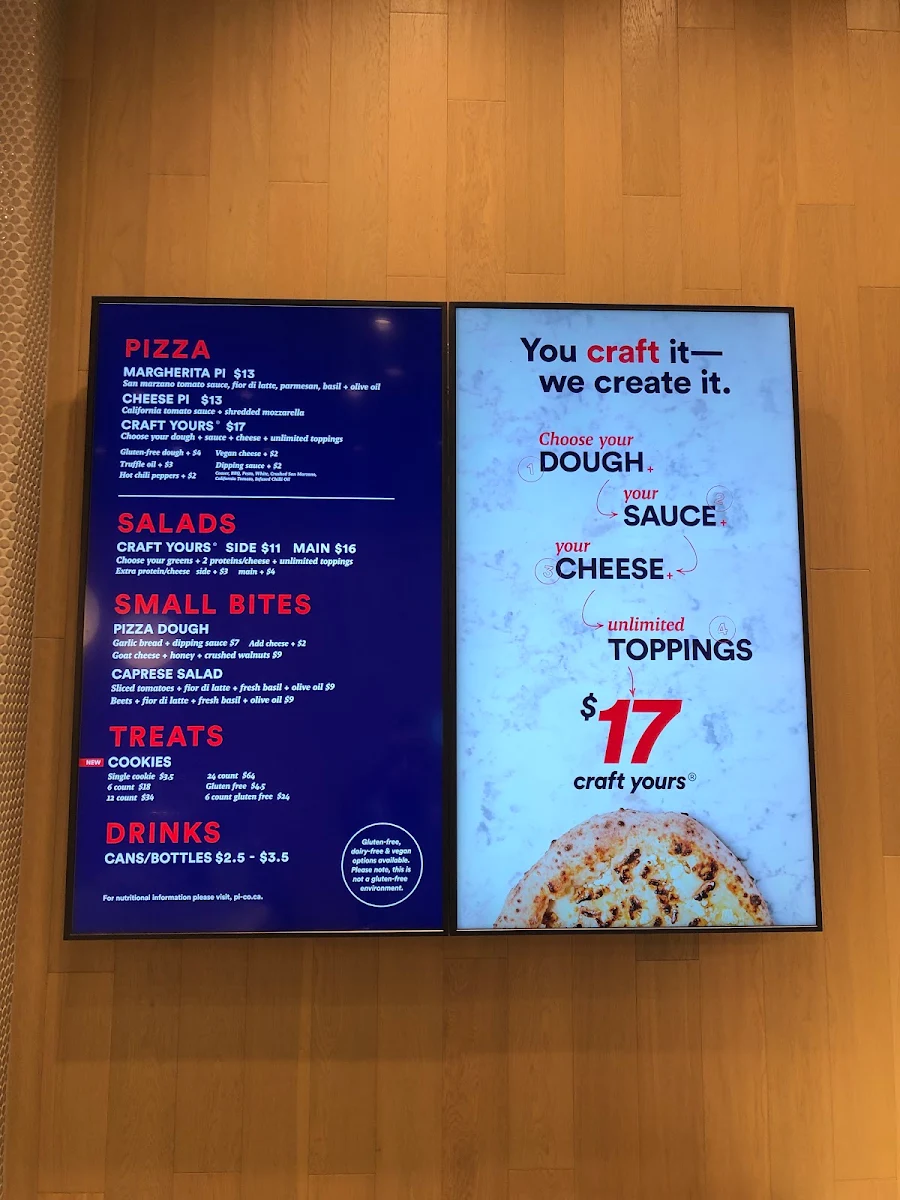 Menu, Pi Co. Pizza Bar Richmond Hill