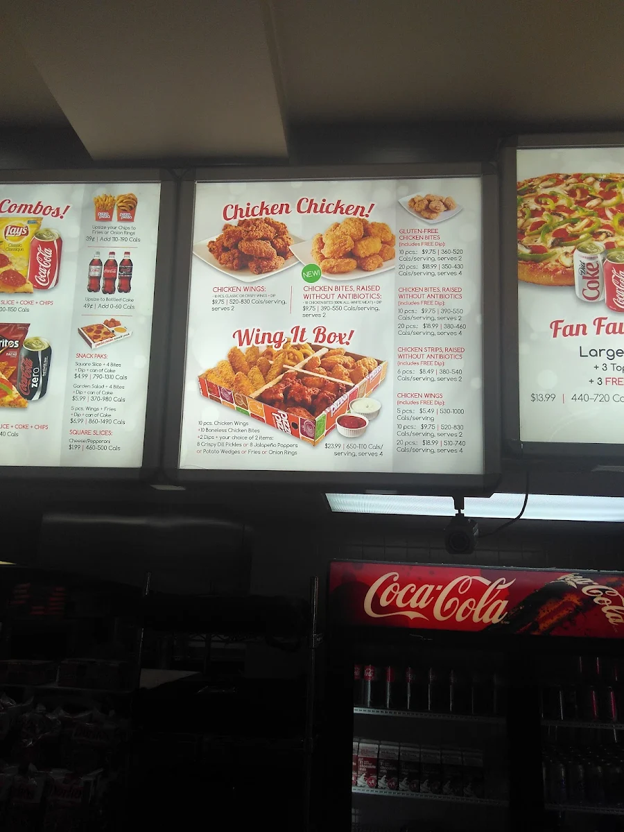 Menu, Pizza Pizza