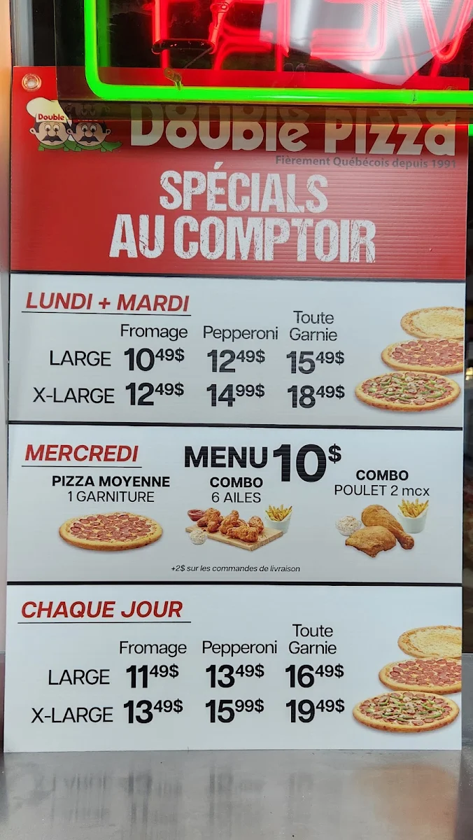 Menu, Double Pizza