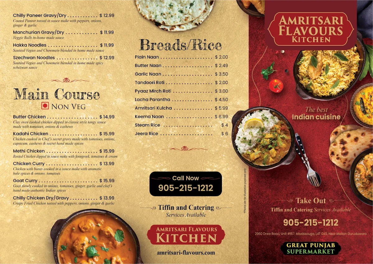 Menu, Amritsari Flavours