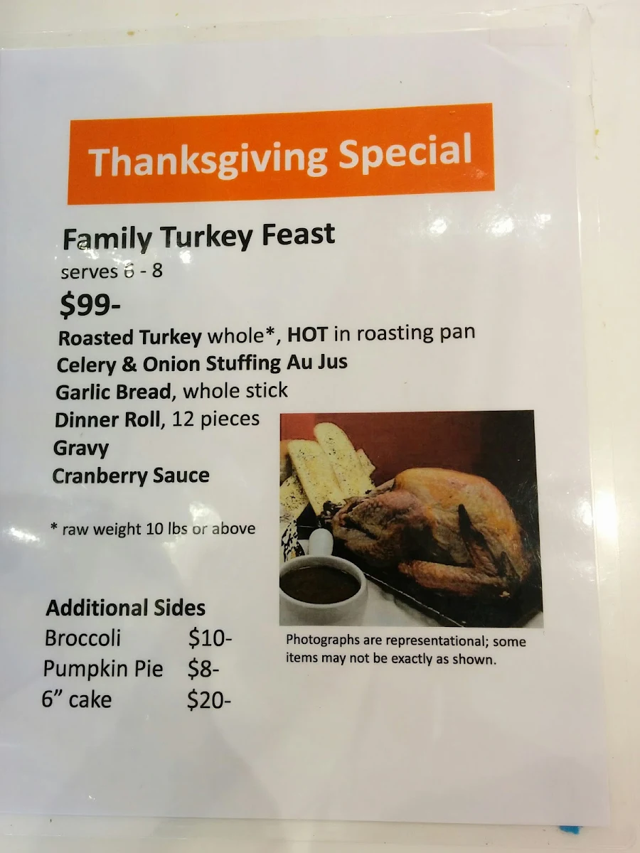 Menu, Tastee Patisserie