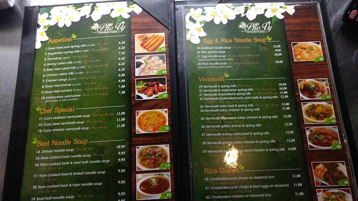 Menu, Pho Vy