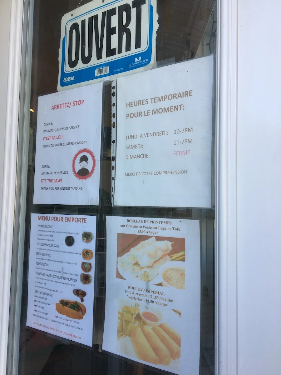 Menu, PHO ICI