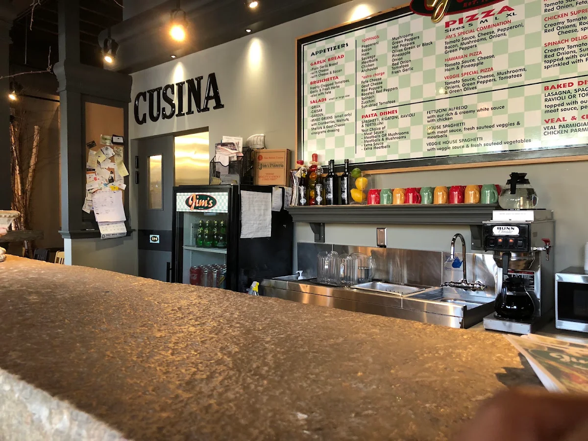 Menu, Jim's Pizza and Pasta