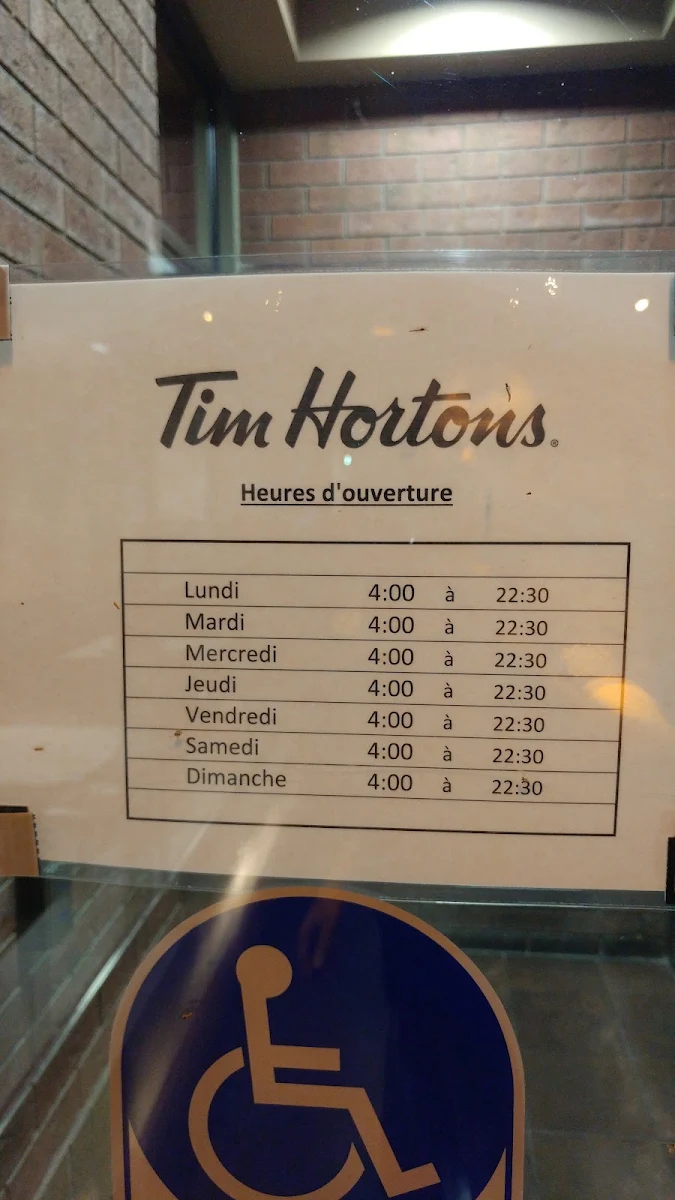 Menu, Tim Hortons