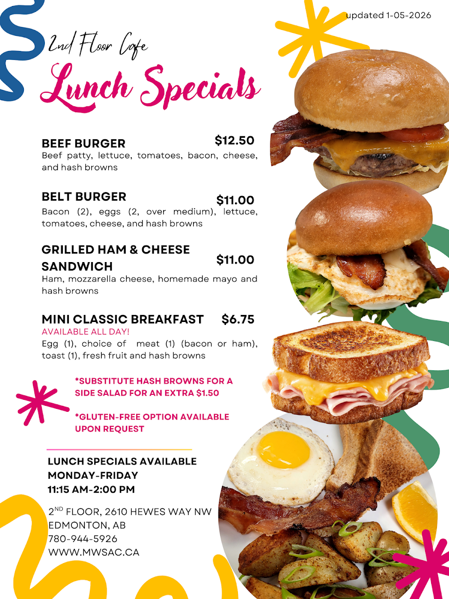 Menu, 2nd Floor Cafe