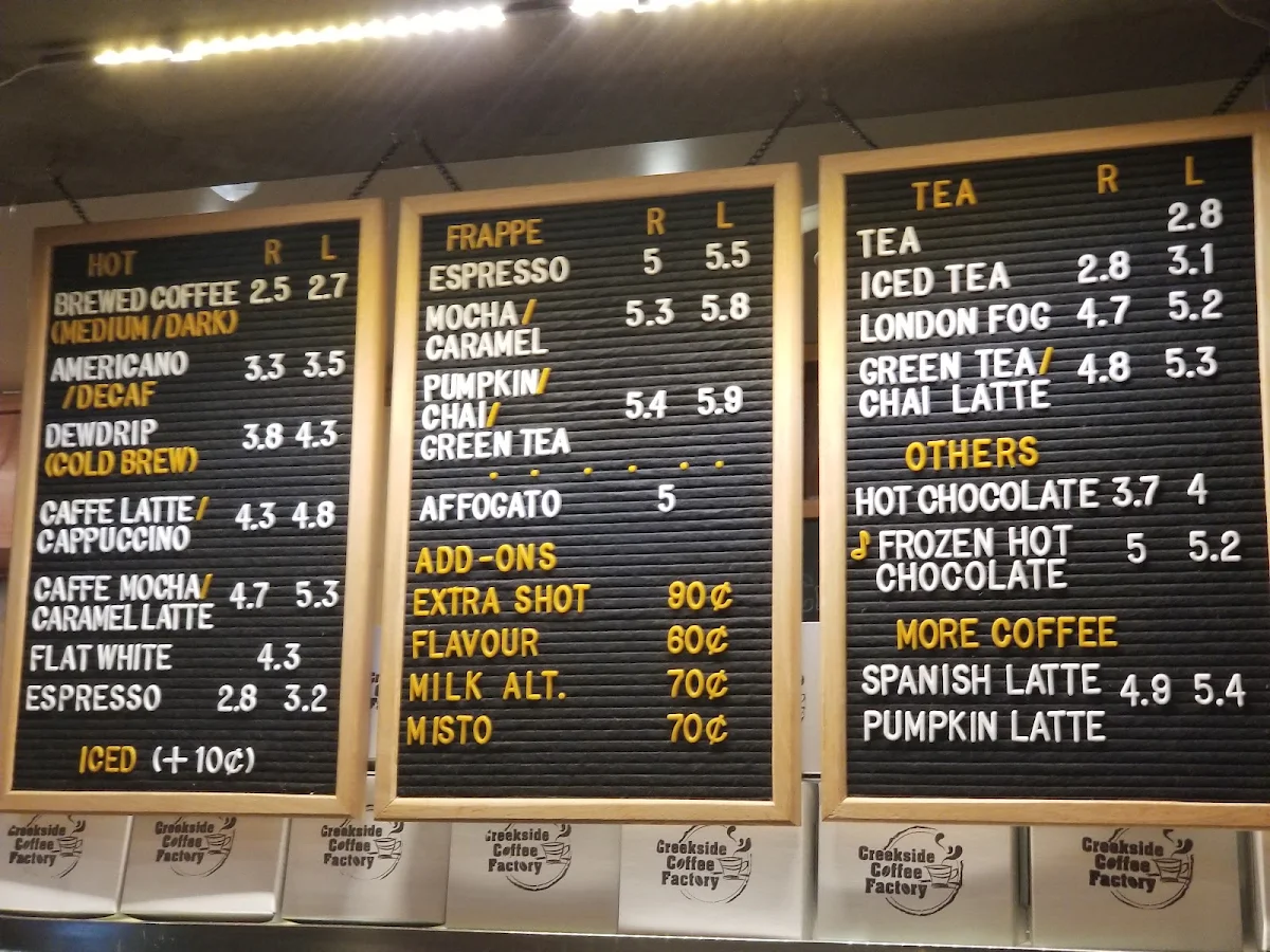 Menu, Blackberry Coffee Corner