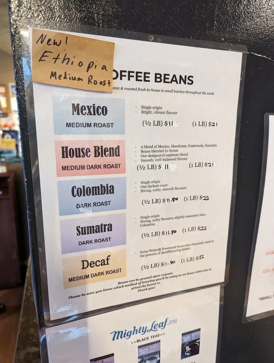 Menu, Blackberry Coffee Corner