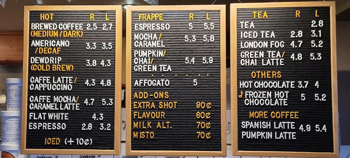 Menu, Blackberry Coffee Corner