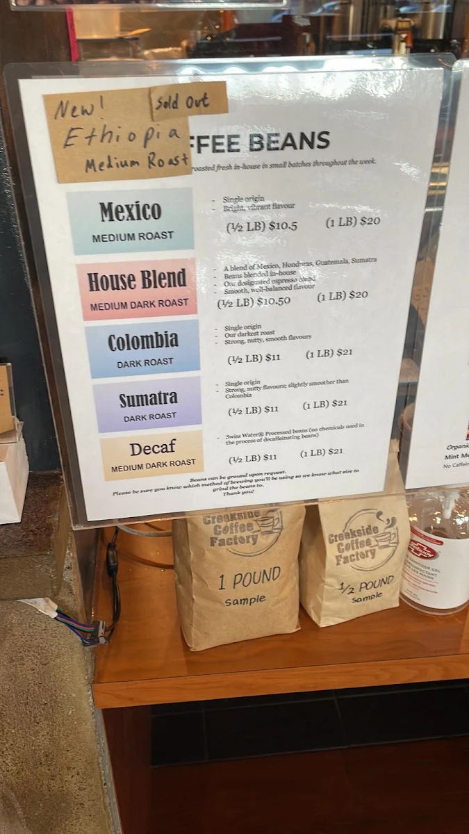 Menu, Blackberry Coffee Corner
