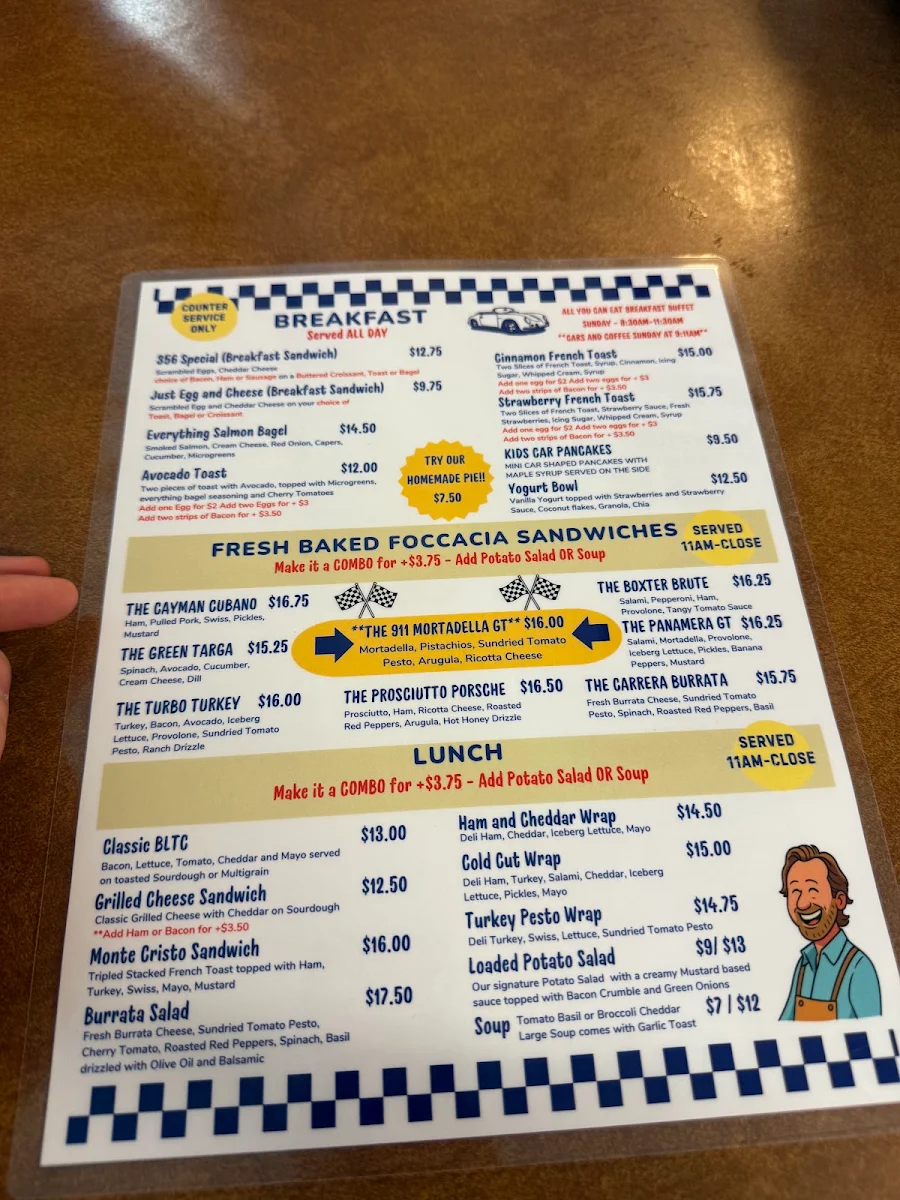Menu, Café 356