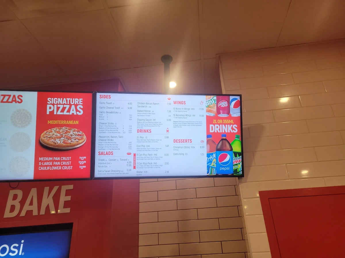 Menu, Pizza Hotline