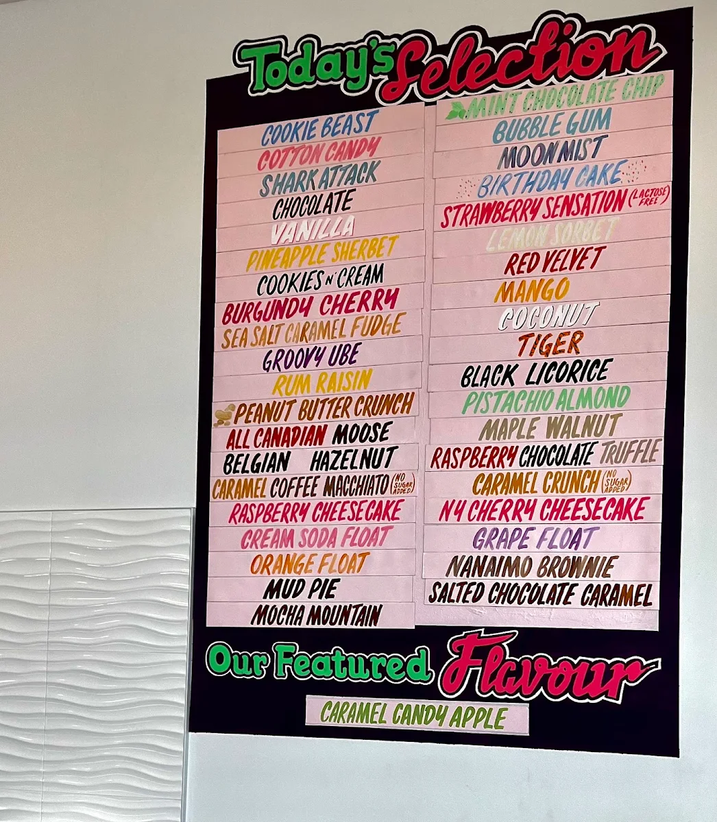 Menu, Love at First Scoop & Coffee