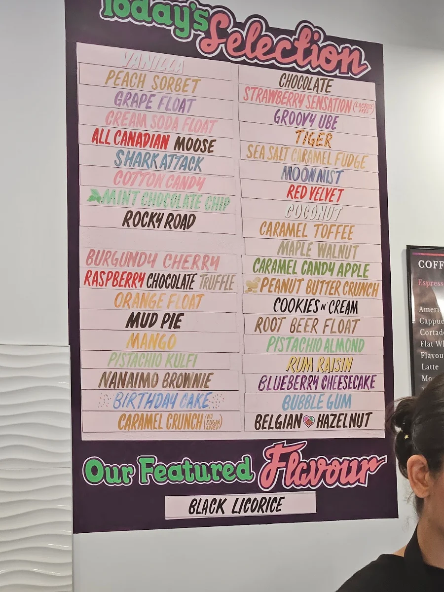 Menu, Love at First Scoop & Coffee