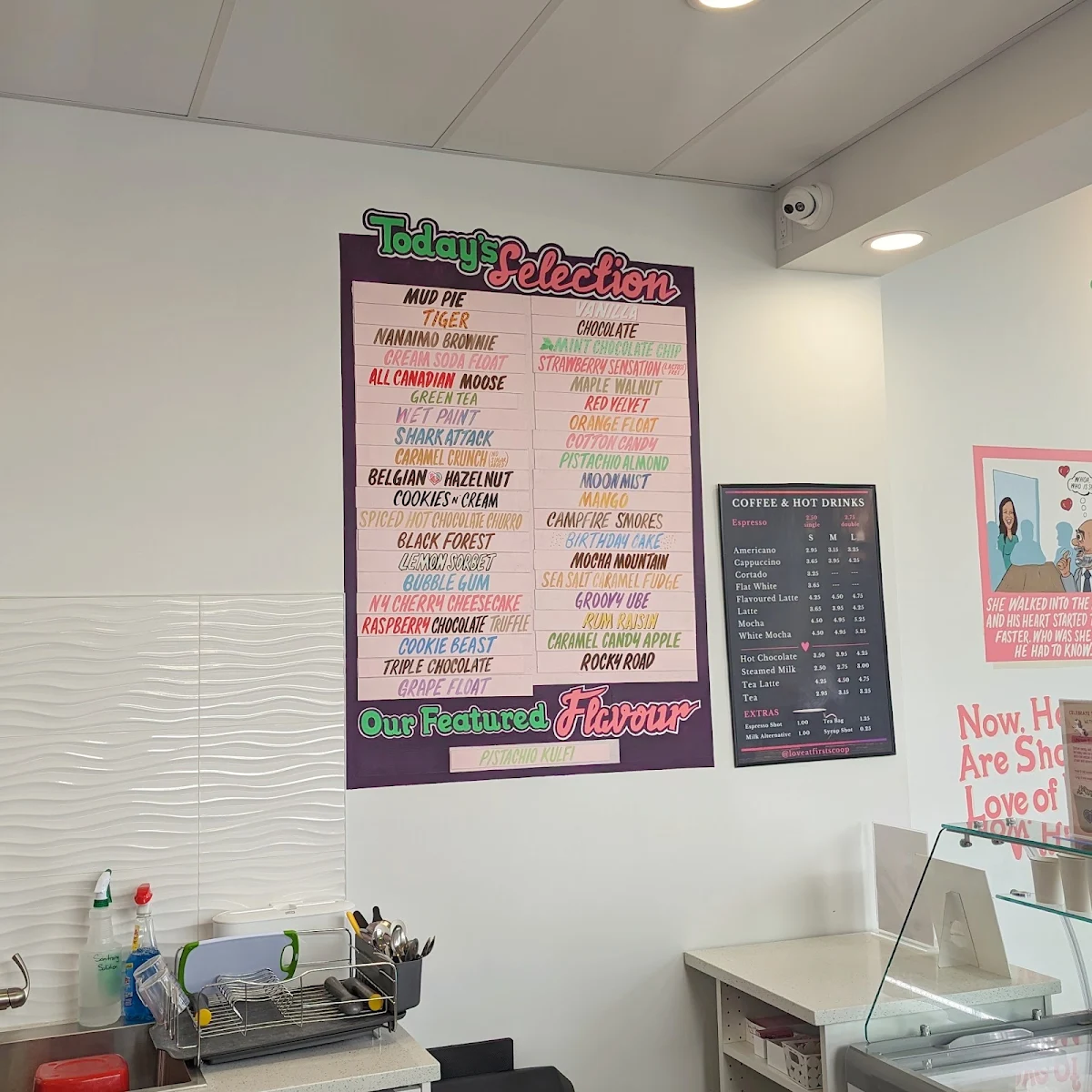 Menu, Love at First Scoop & Coffee