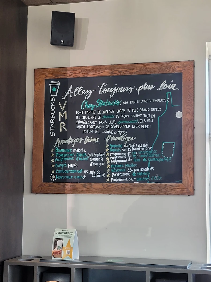 Menu, Starbucks Coffee Company