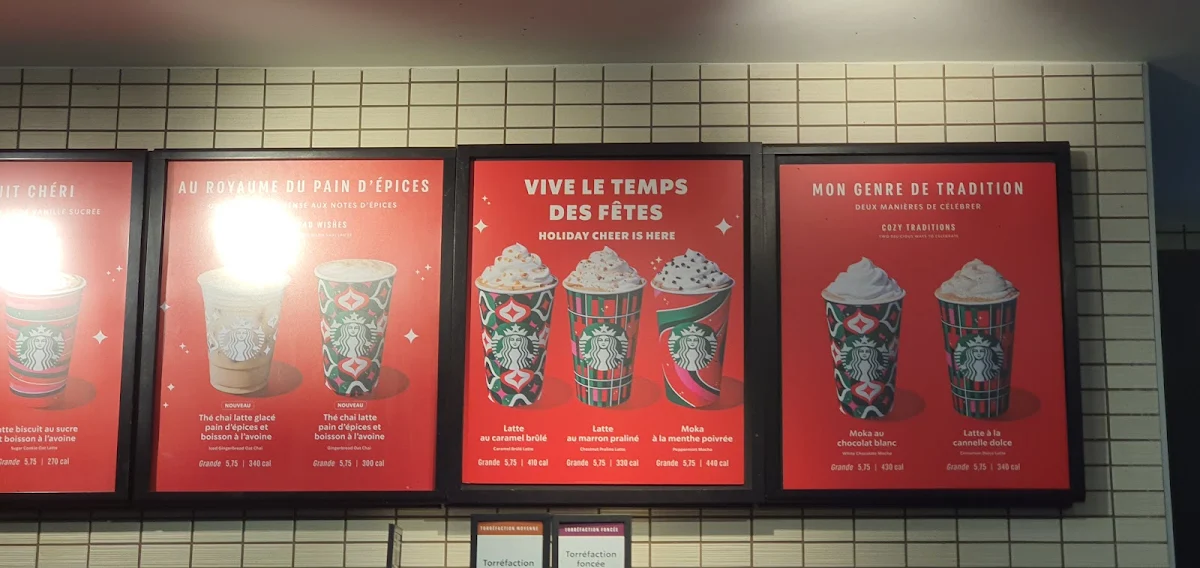 Menu, Starbucks Coffee Company