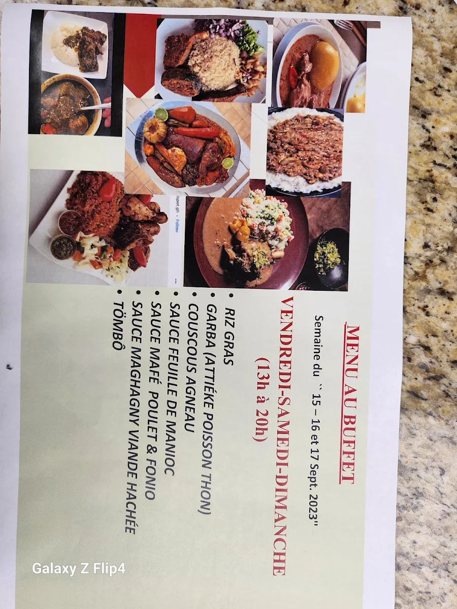 Menu, MORIAH Épicerie