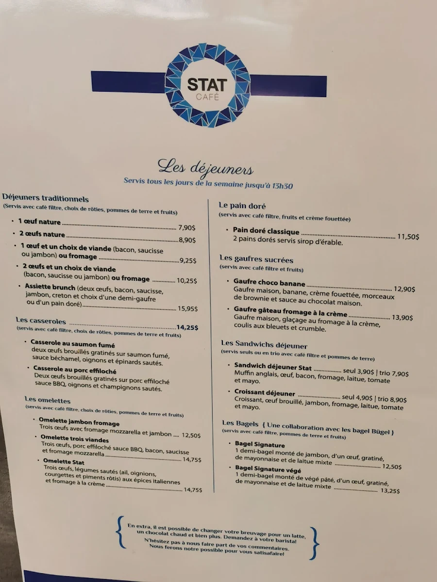 Menu, Jina Café