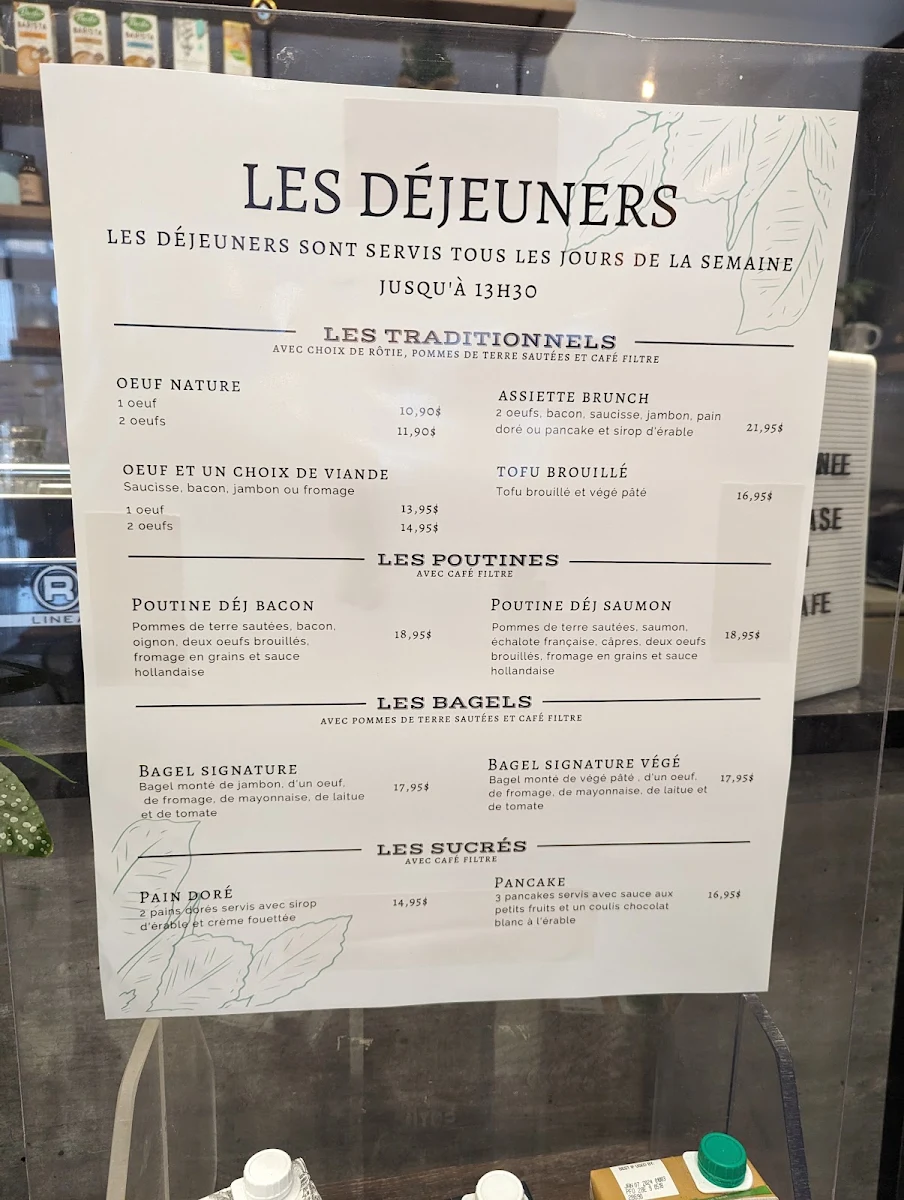 Menu, Jina Café