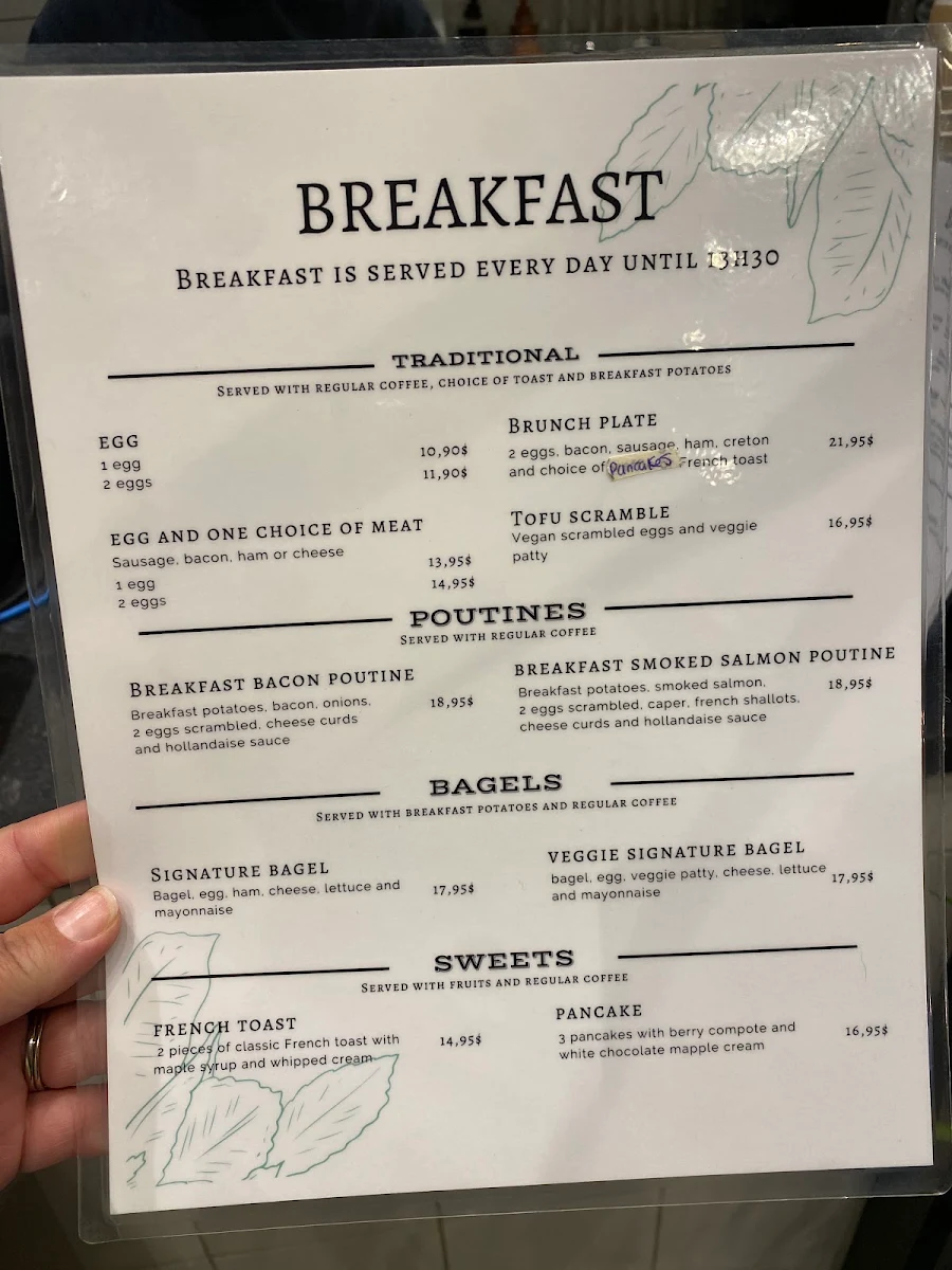 Menu, Jina Café