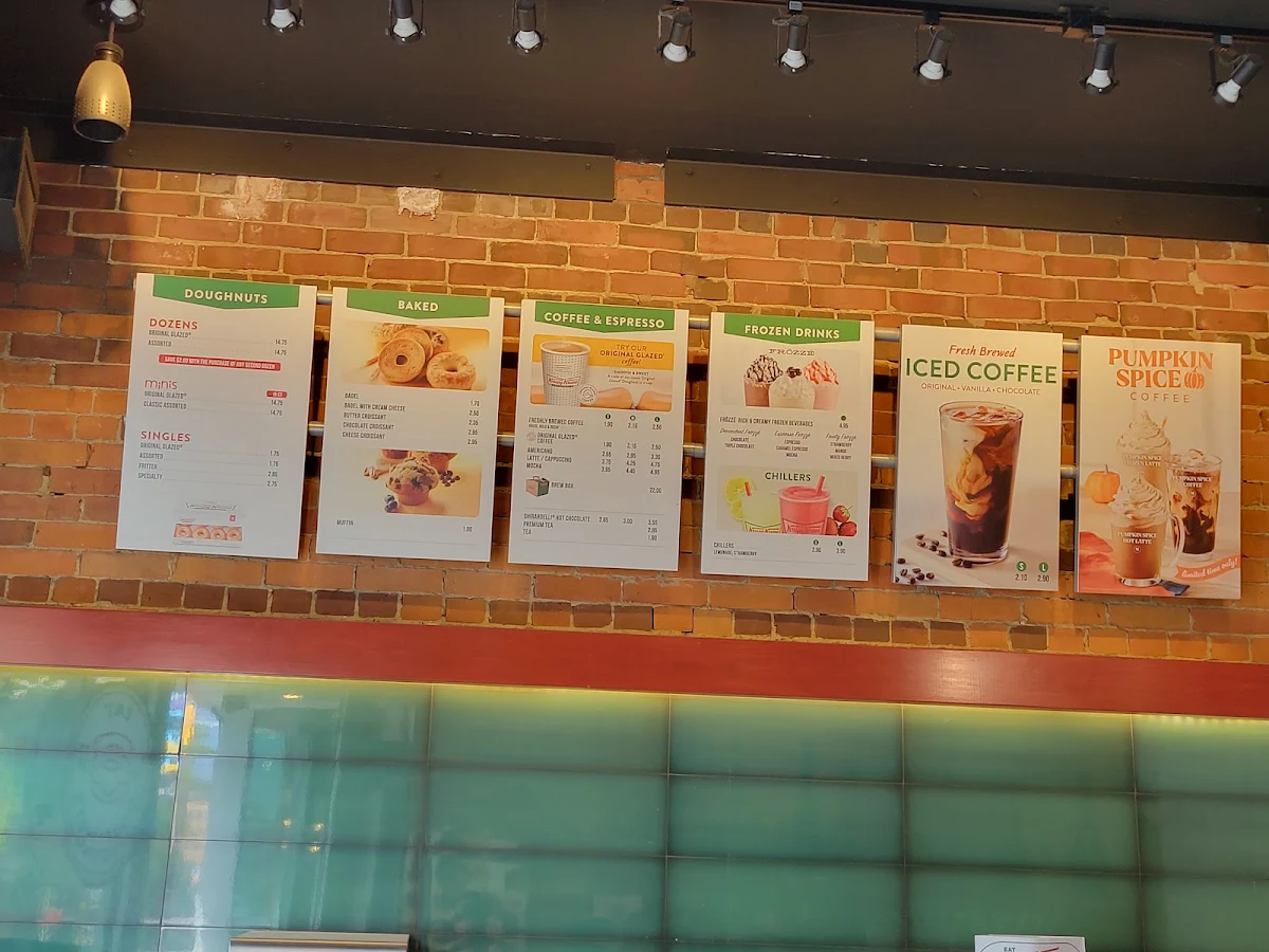 Menu, Krispy Kreme Café