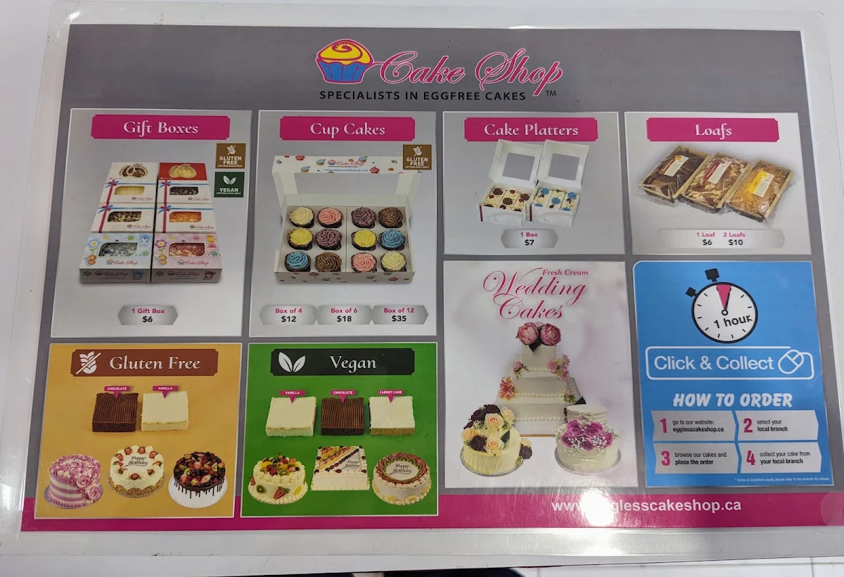 Menu, Eggless Cake Shop Kennedy