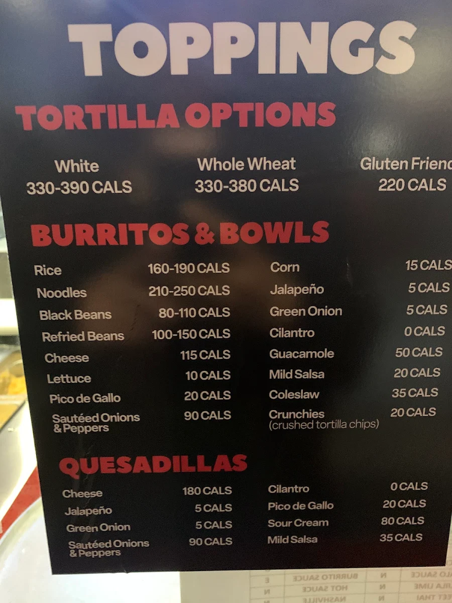 Menu, Fat Bastard Burrito