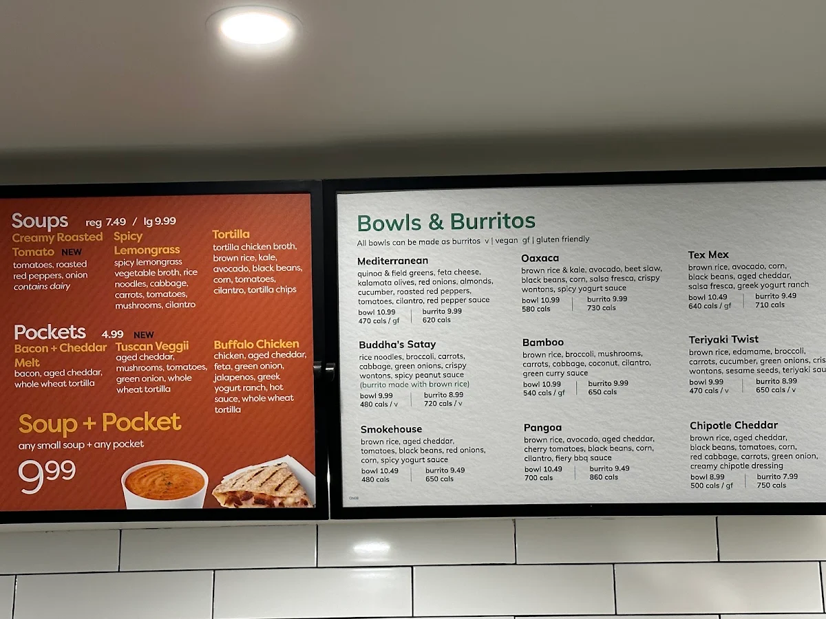 Menu, Freshii