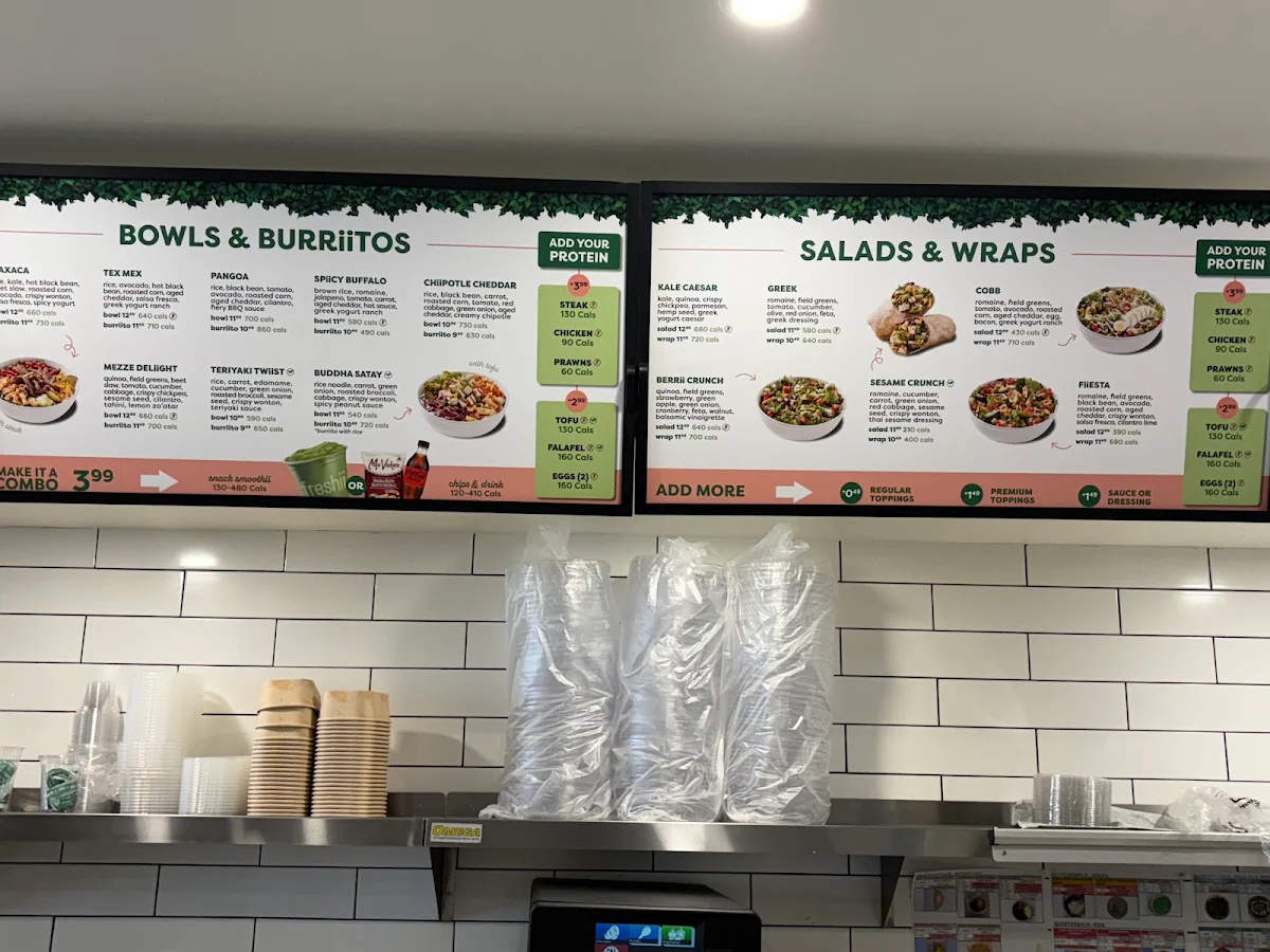 Menu, Freshii