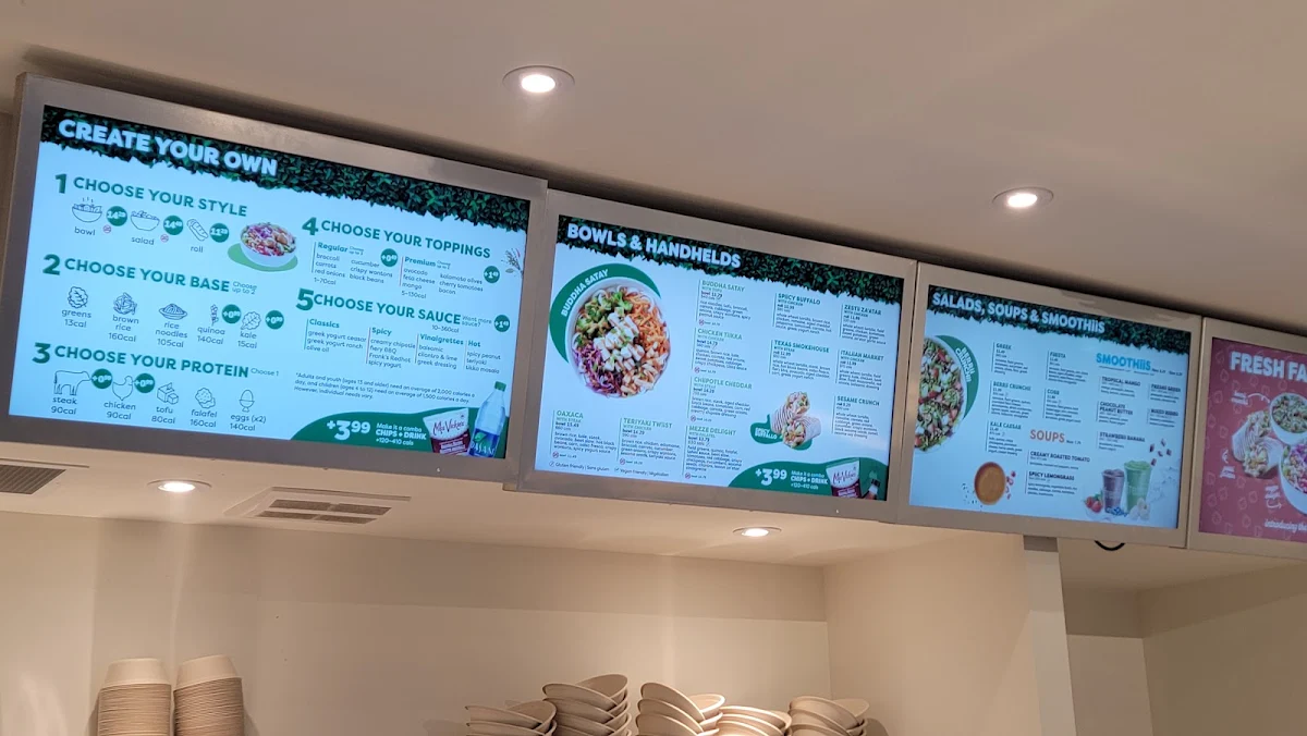 Menu, Freshii