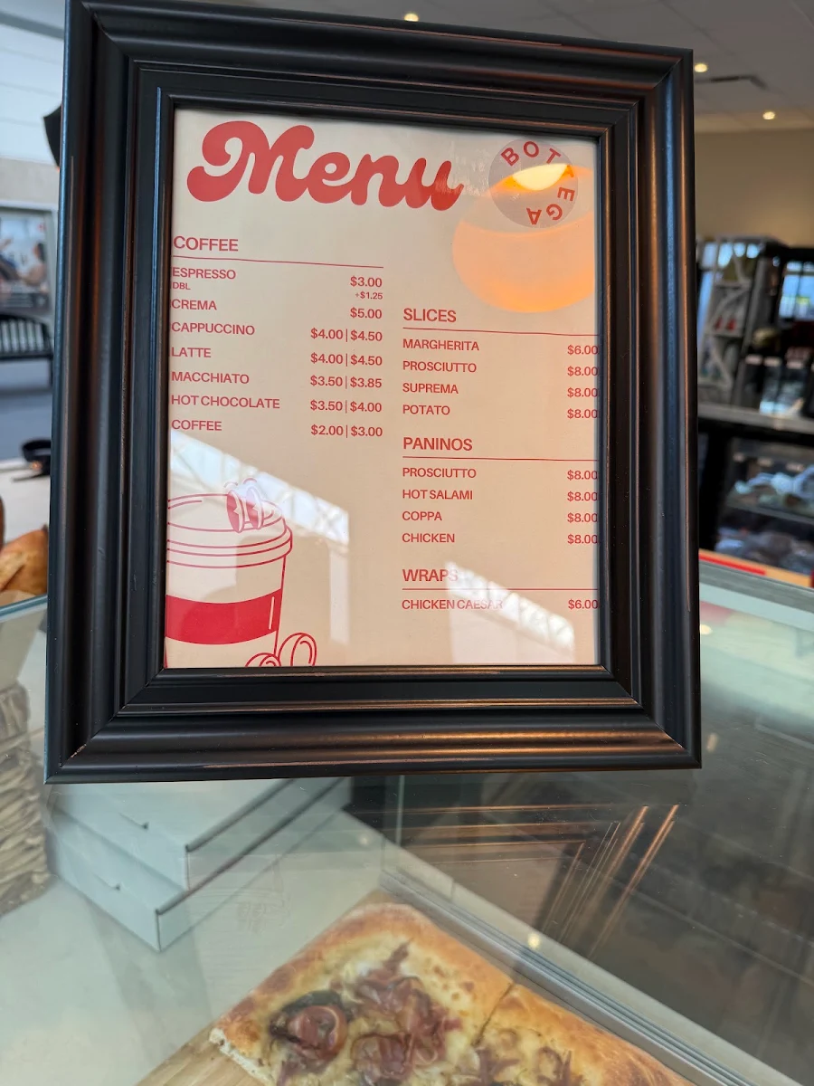 Menu, Cafe Alba