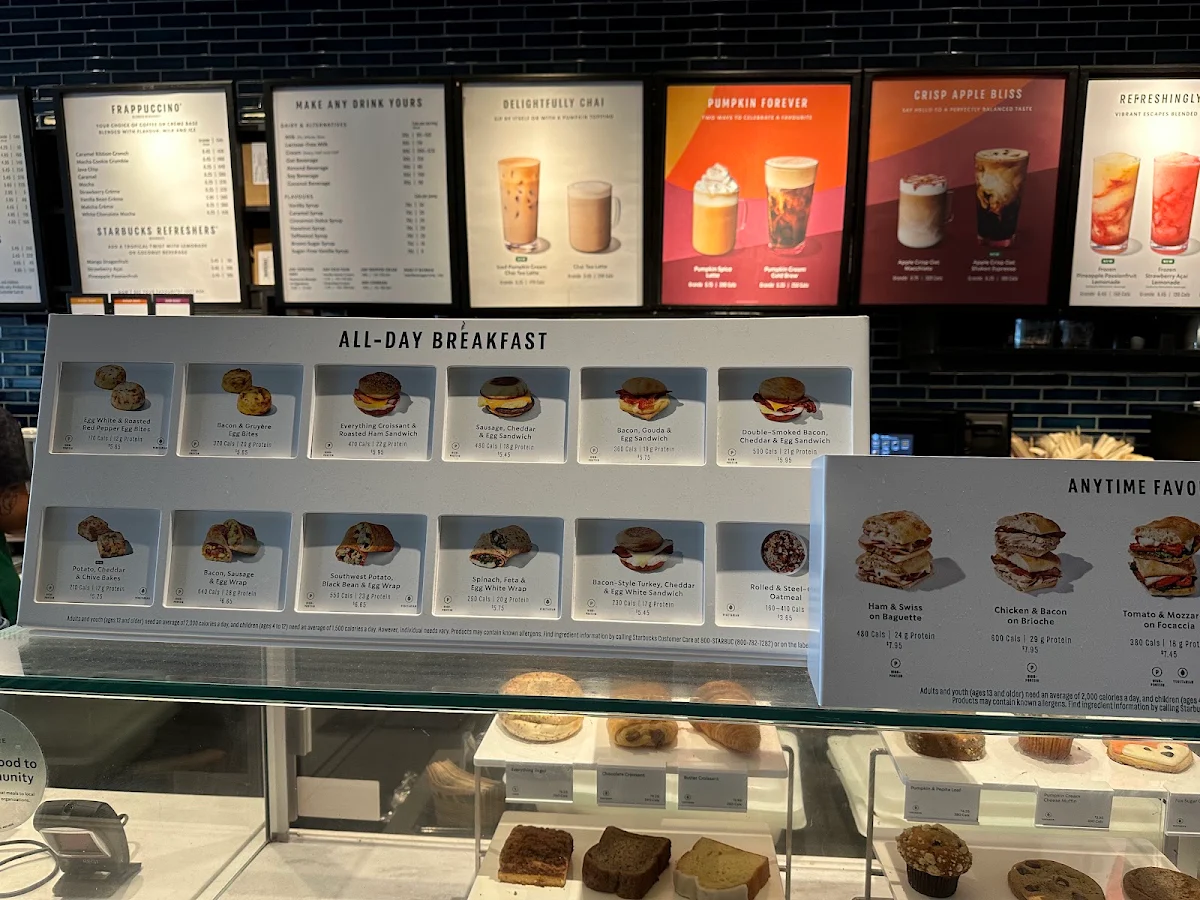 Menu, Starbucks Coffee Company