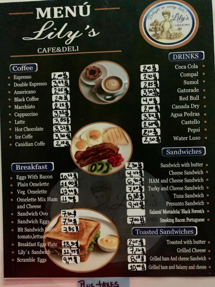 Menu, Lily's Cafe Deli