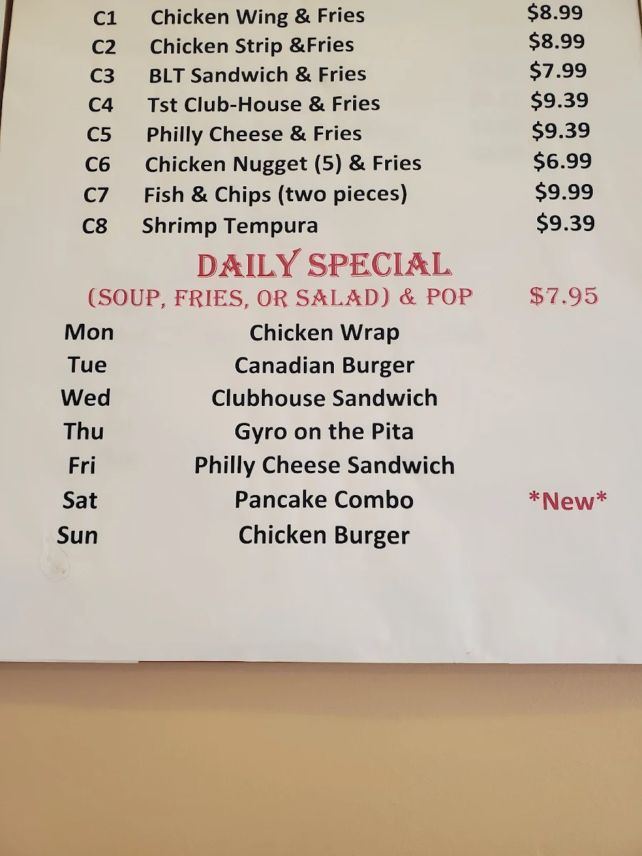 Menu, Western Kitchen