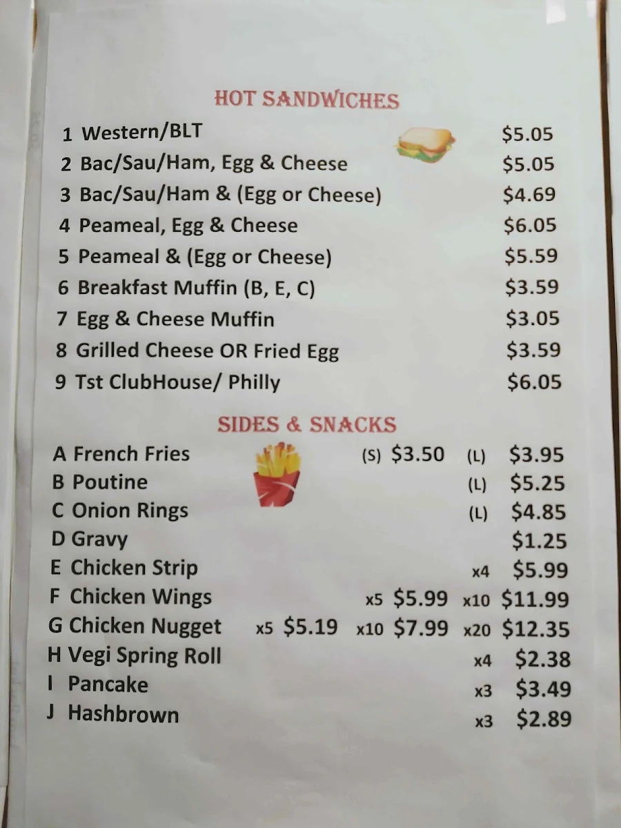 Menu, Western Kitchen