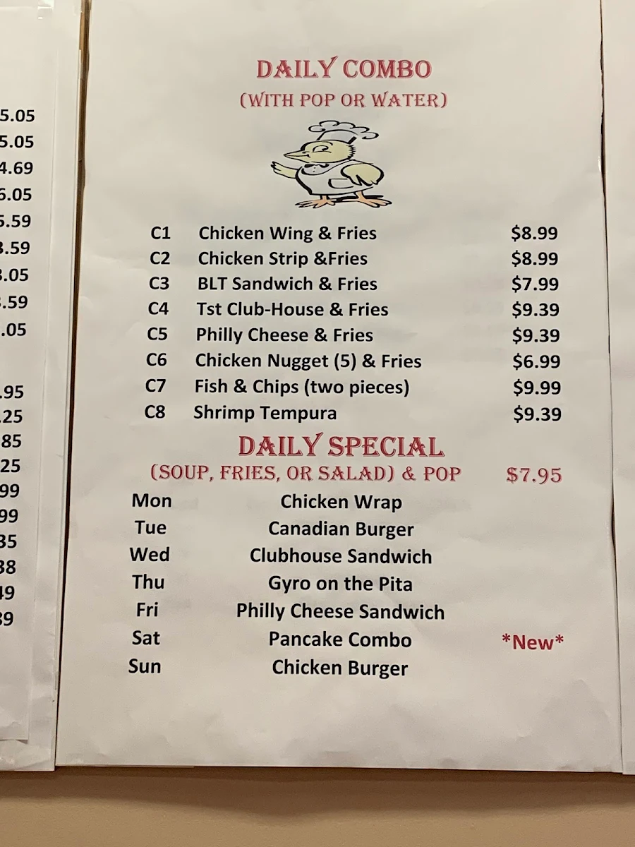 Menu, Western Kitchen