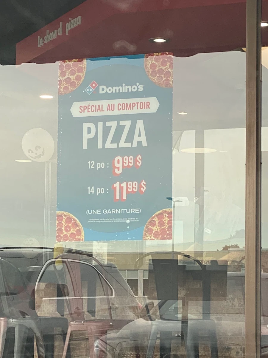 Menu, Domino's Pizza
