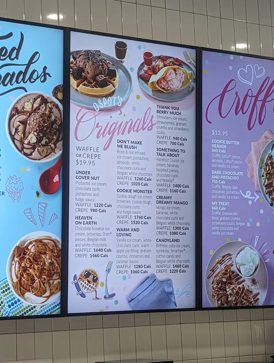 Menu, D Spot Desserts Guelph