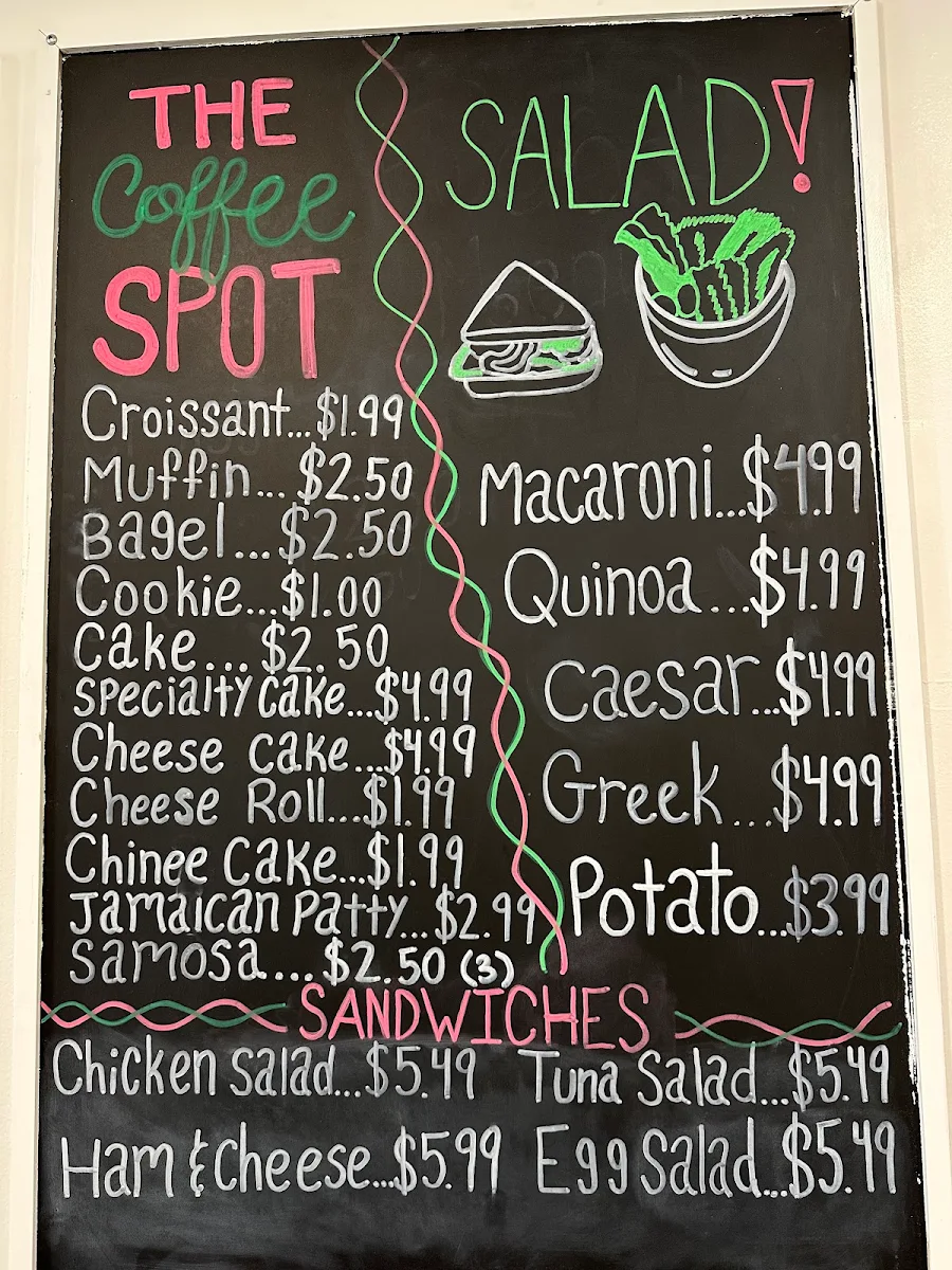 Menu, The Coffee Spot