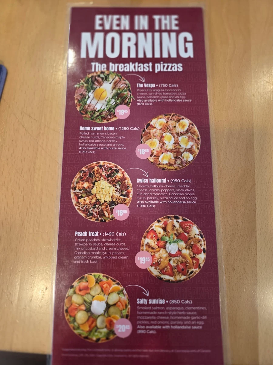 Menu, Cora Breakfast and Lunch