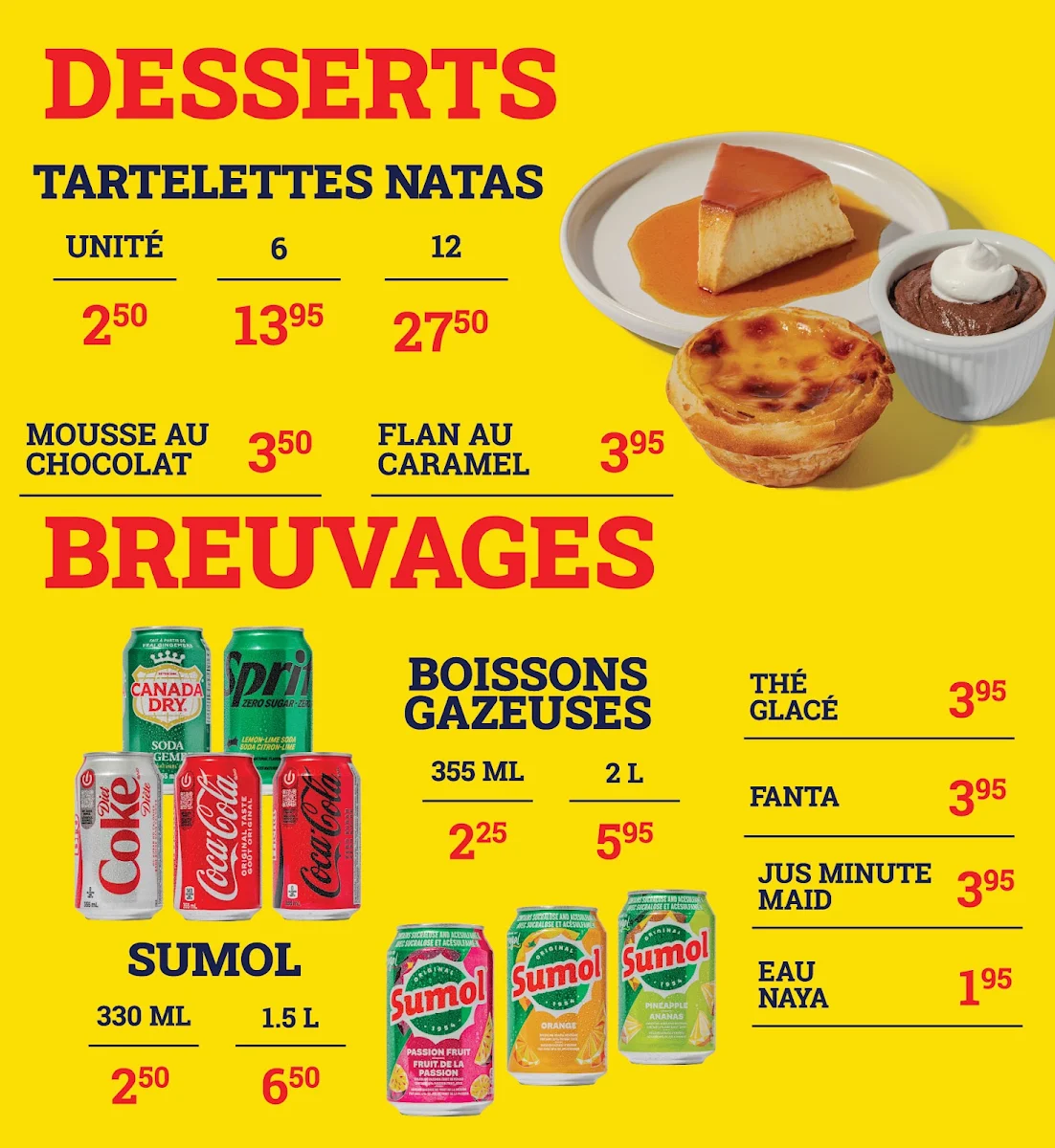 Menu, Rôtisserie Piri Piri (Galeries d’Anjou)