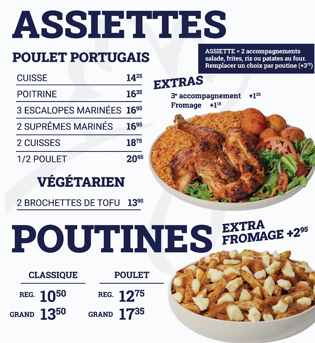 Menu, Rôtisserie Piri Piri (Galeries d’Anjou)