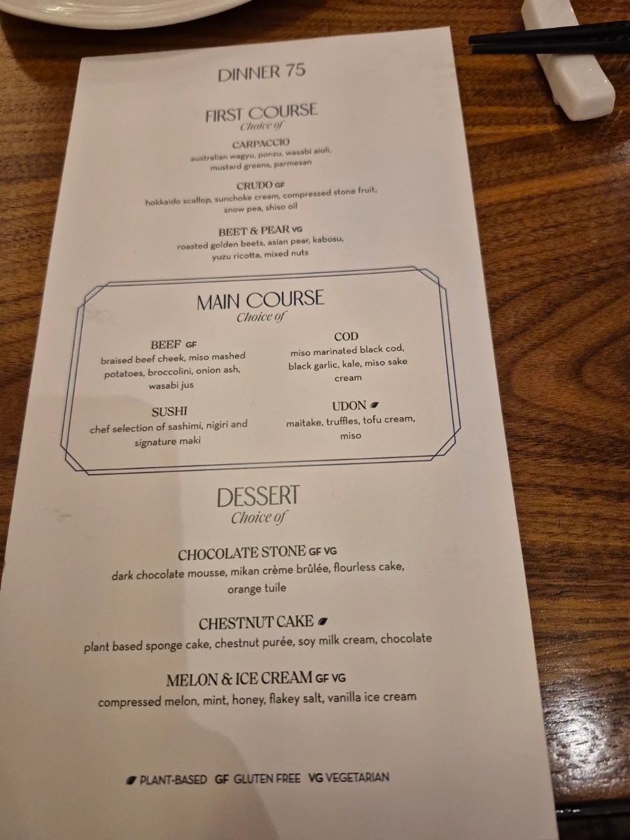 Menu, Kasa Moto