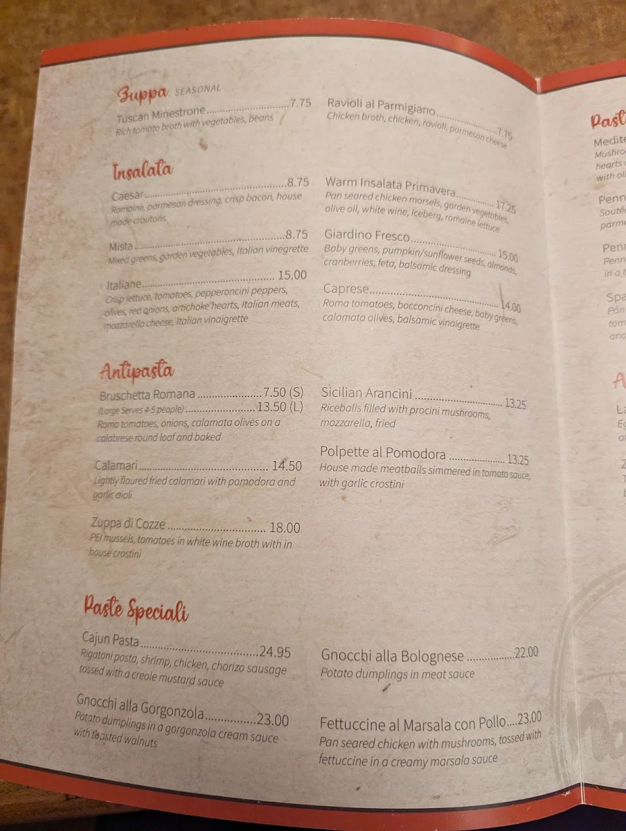 Menu, Maccheroni Cucina Alfresco