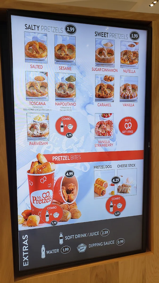 Menu, Mr. Pretzels