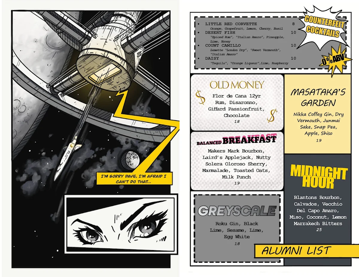 Menu, The Chickadee Room