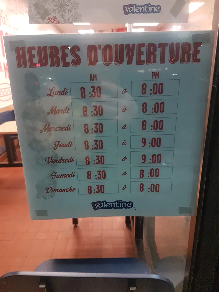 Menu, Valentine